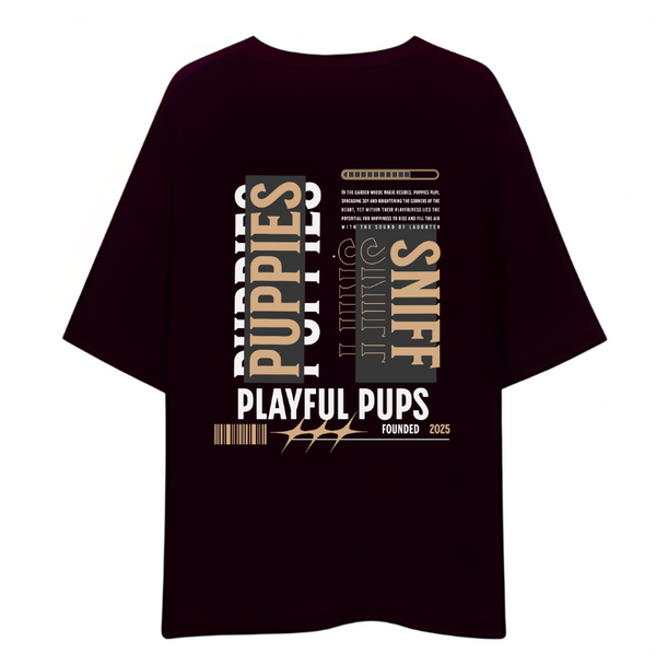 " Puppies " | Unisex Oversized T-Shirt Drop Shoulder