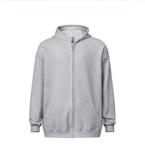 Unisex Plain Zipper Hoodie